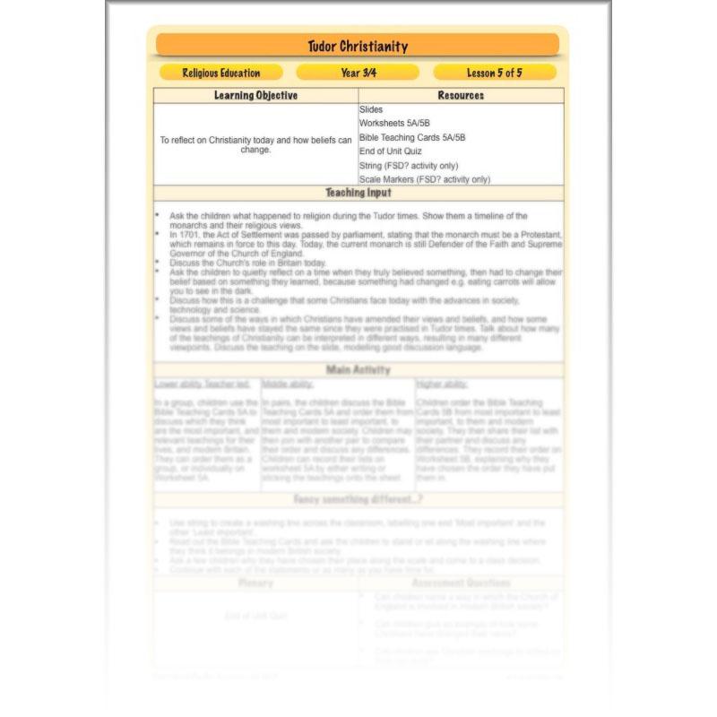 PlanBee Tudor Christianity: Tudor Religion KS2 RE Lessons by PlanBee