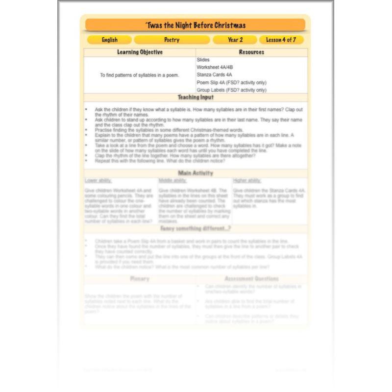 PlanBee Twas the Night Before Christmas Lesson Plans | Year 2 Poetry