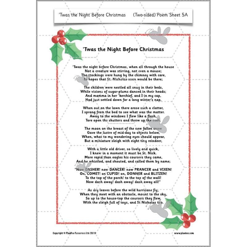 PlanBee Twas the Night Before Christmas Lesson Plans | Year 2 Poetry