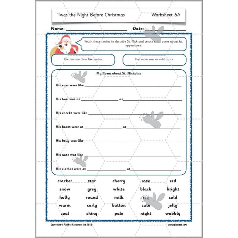 PlanBee Twas the Night Before Christmas Lesson Plans | Year 2 Poetry