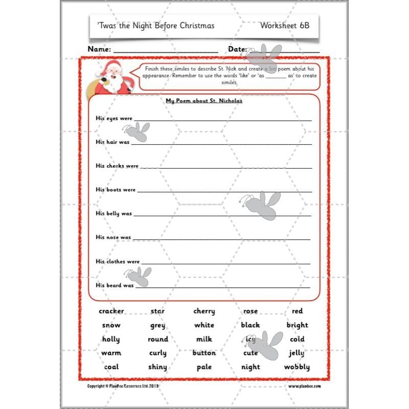 PlanBee Twas the Night Before Christmas Lesson Plans | Year 2 Poetry