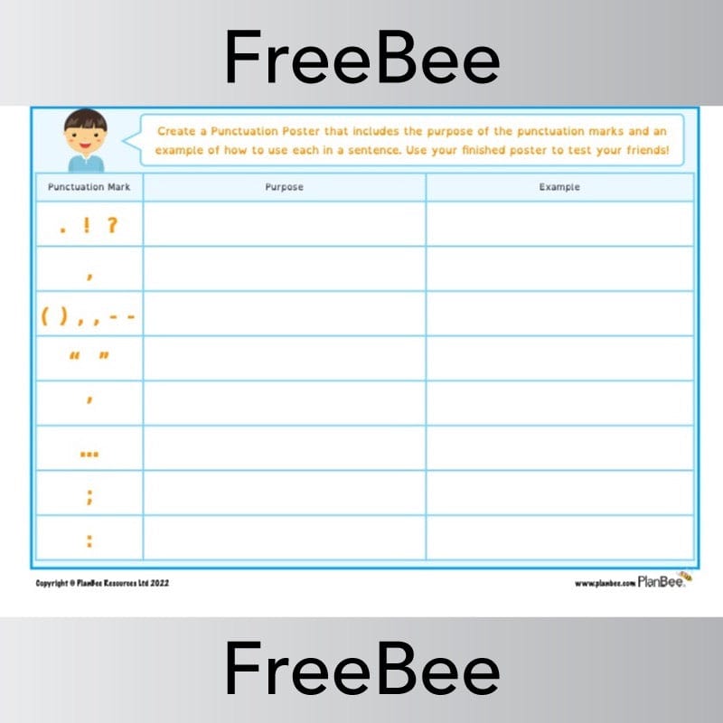 PlanBee FREE UKS2 Punctuation Activities by PlanBee