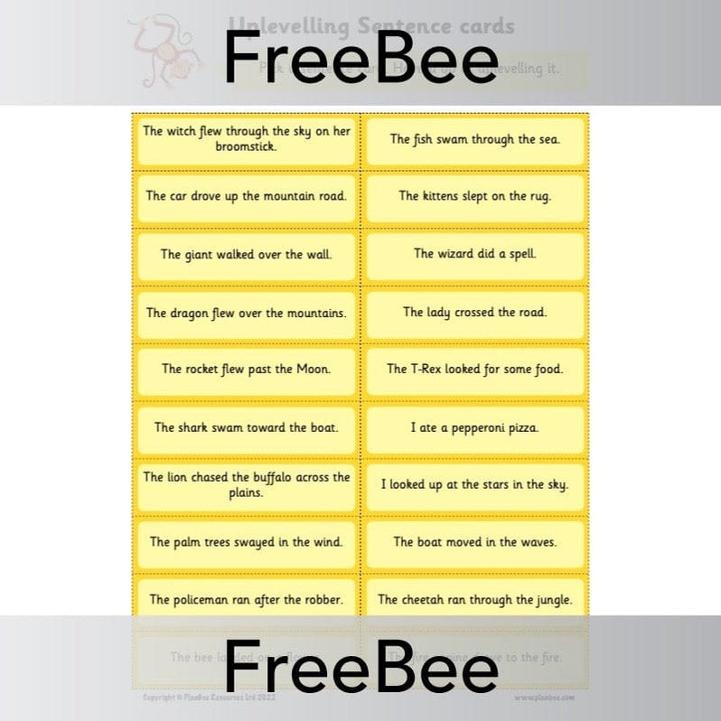Up Sentences FREE Uplevelling Sentences Worksheet and Word Banks by PlanBee