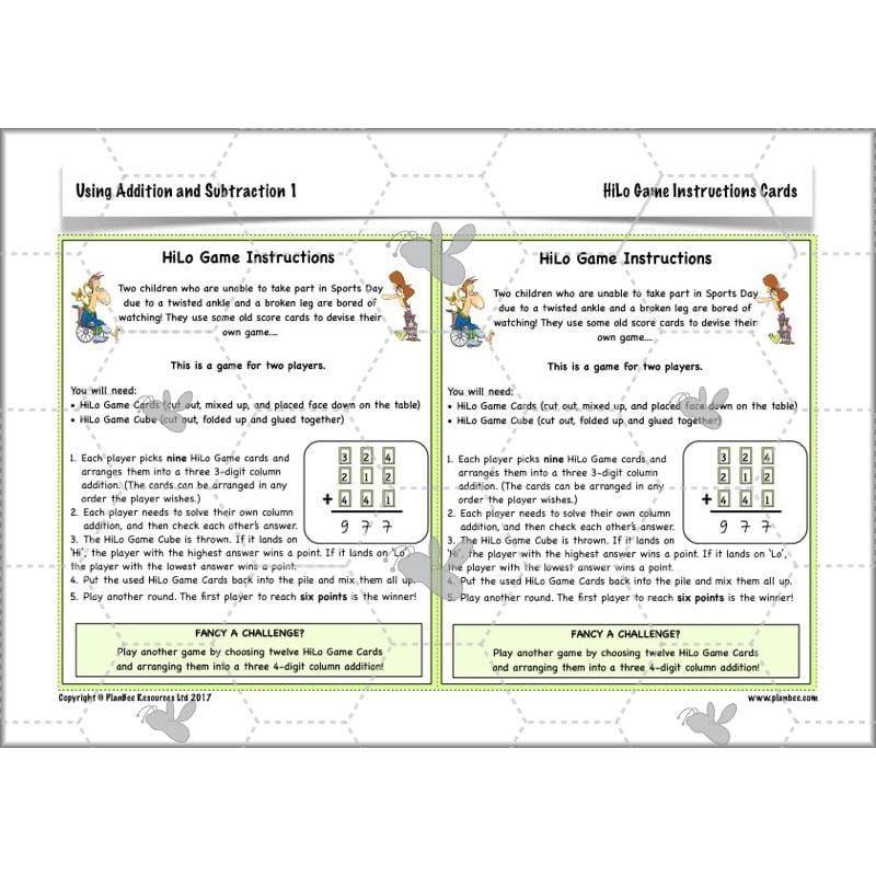 PlanBee Using Addition & Subtraction 1 - Year 4 Maths Planning and Resources