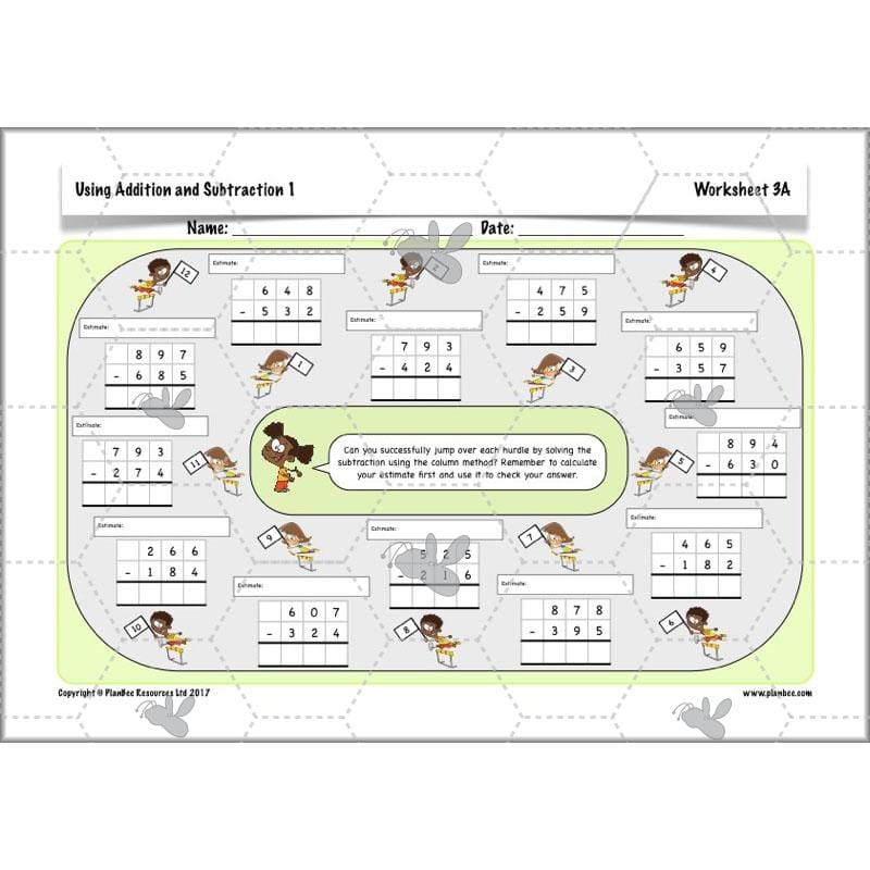 PlanBee Using Addition & Subtraction 1 - Year 4 Maths Planning and Resources