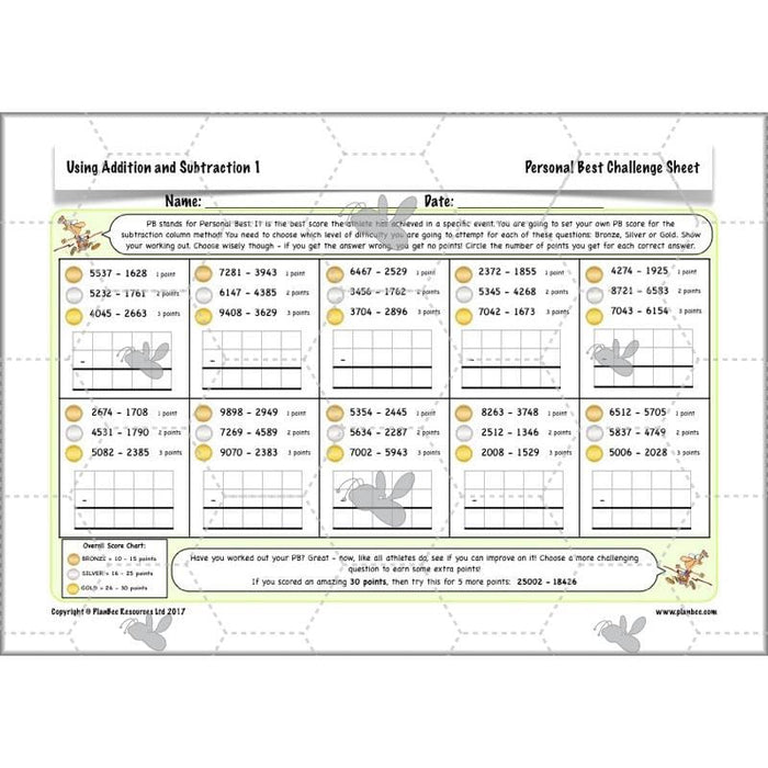 PlanBee Using Addition & Subtraction 1 - Year 4 Maths Planning and Resources