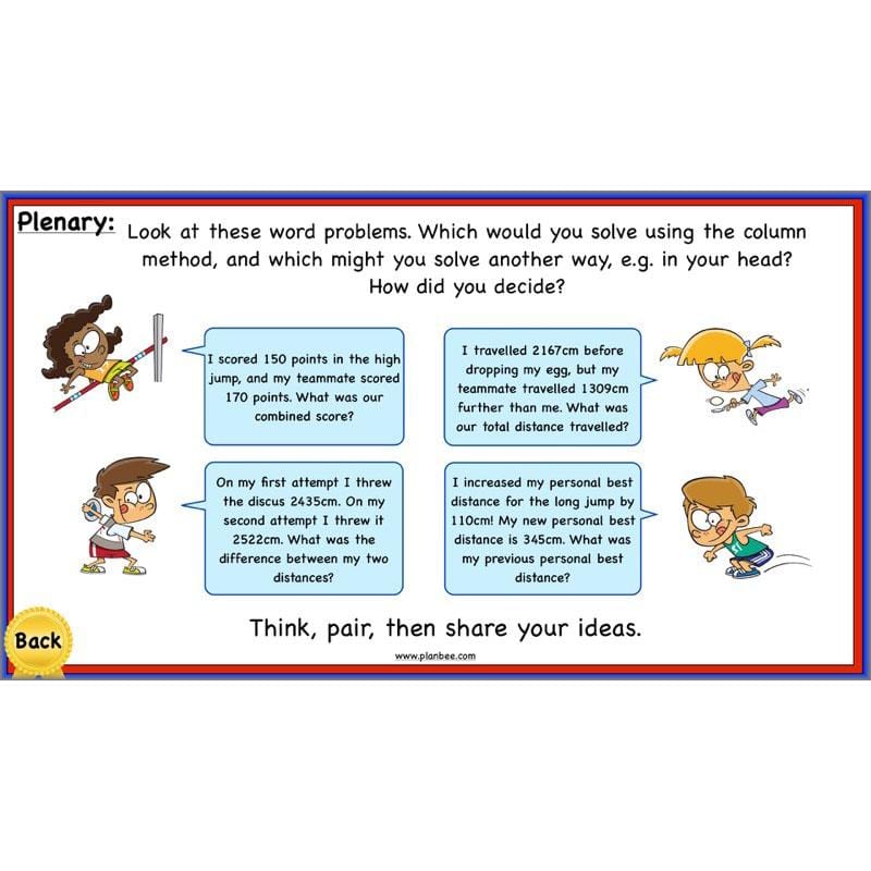 PlanBee Using Addition & Subtraction 1 - Year 4 Maths Planning and Resources