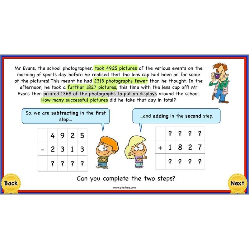 PlanBee Using Addition & Subtraction 2 - Complete Y4 Maths Lessons & Resources