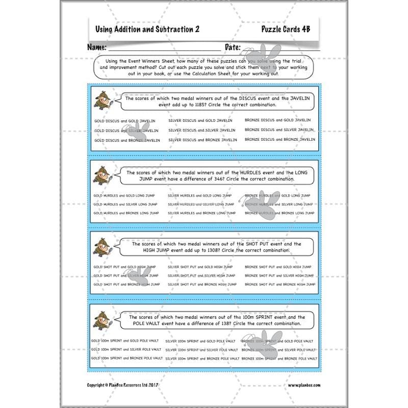 PlanBee Using Addition & Subtraction 2 - Complete Y4 Maths Lessons & Resources