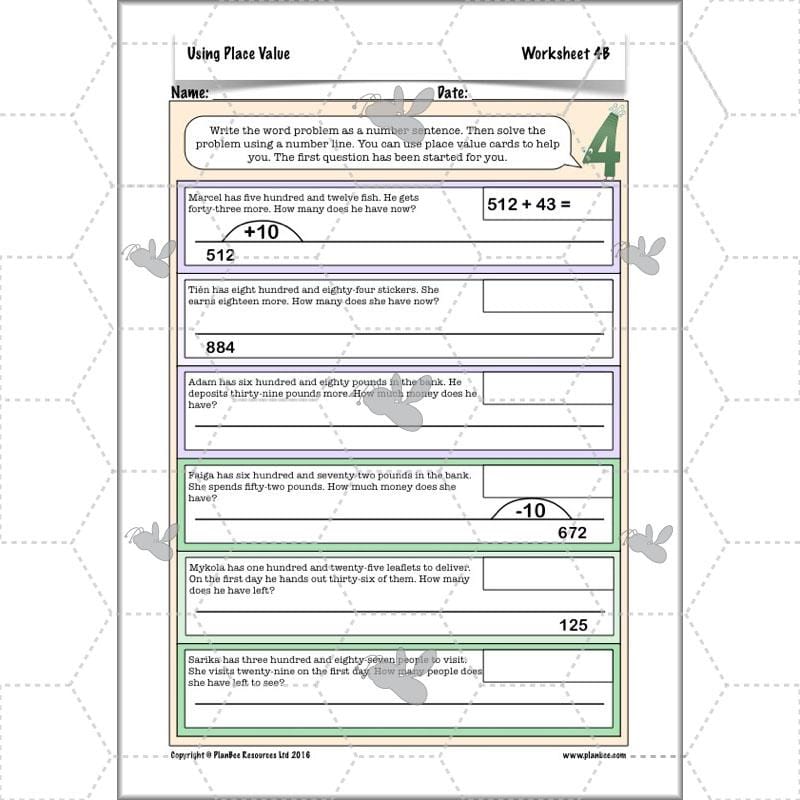 PlanBee Using Place Value: KS2 Maths Planning for Year 3