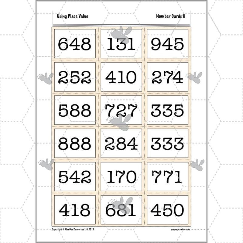 PlanBee Using Place Value: KS2 Maths Planning for Year 3