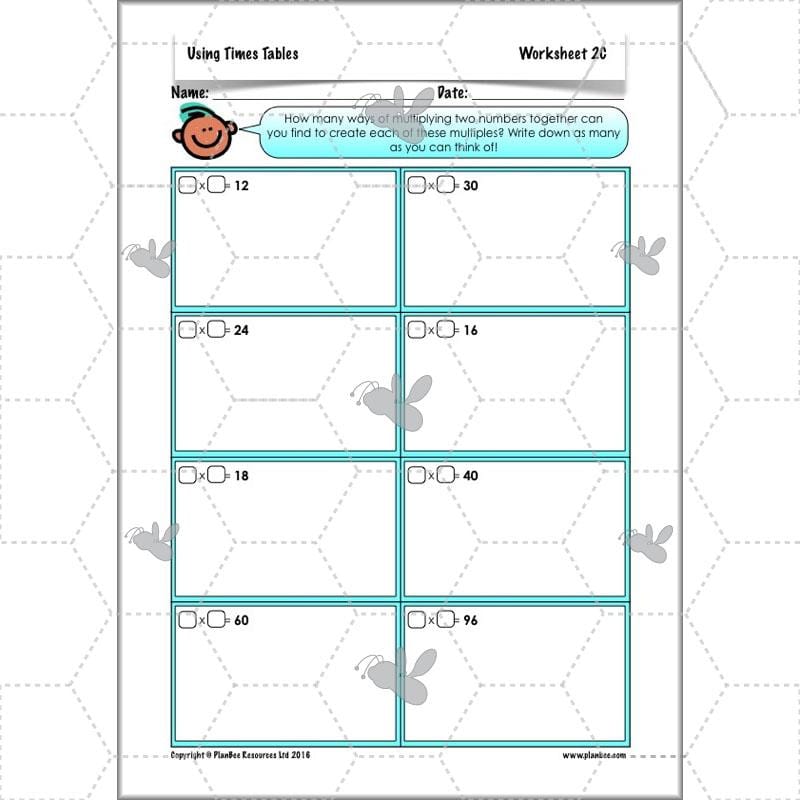 PlanBee Using Times Tables: Year 3 PlanBee Maths Multiplication & Division