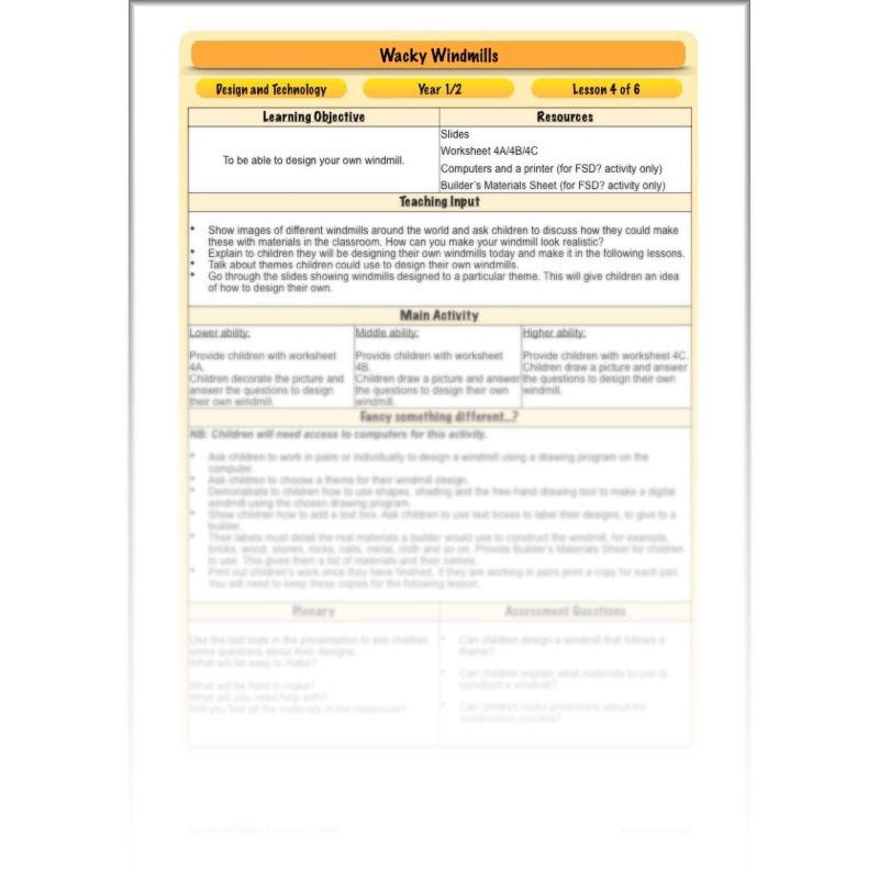 PlanBee Wacky Windmills - DT Primary Resources for KS1 | PlanBee