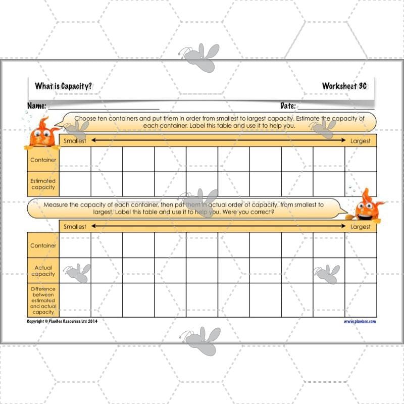 PlanBee What is Capacity? KS2 Maths Measurement Planning Year 3