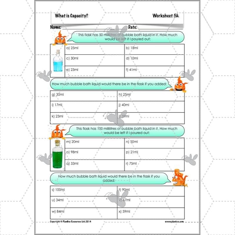 PlanBee What is Capacity? KS2 Maths Measurement Planning Year 3