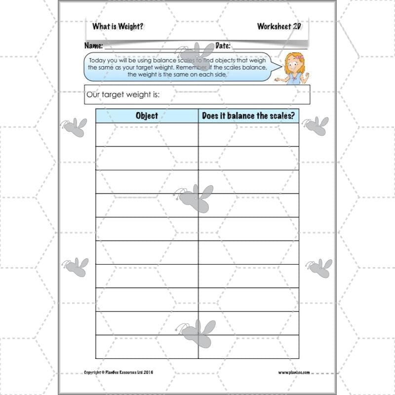PlanBee What is Weight? Complete Primary Maths Lessons for Year 3
