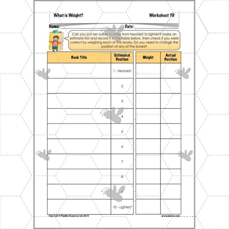 PlanBee What is Weight? Complete Primary Maths Lessons for Year 3