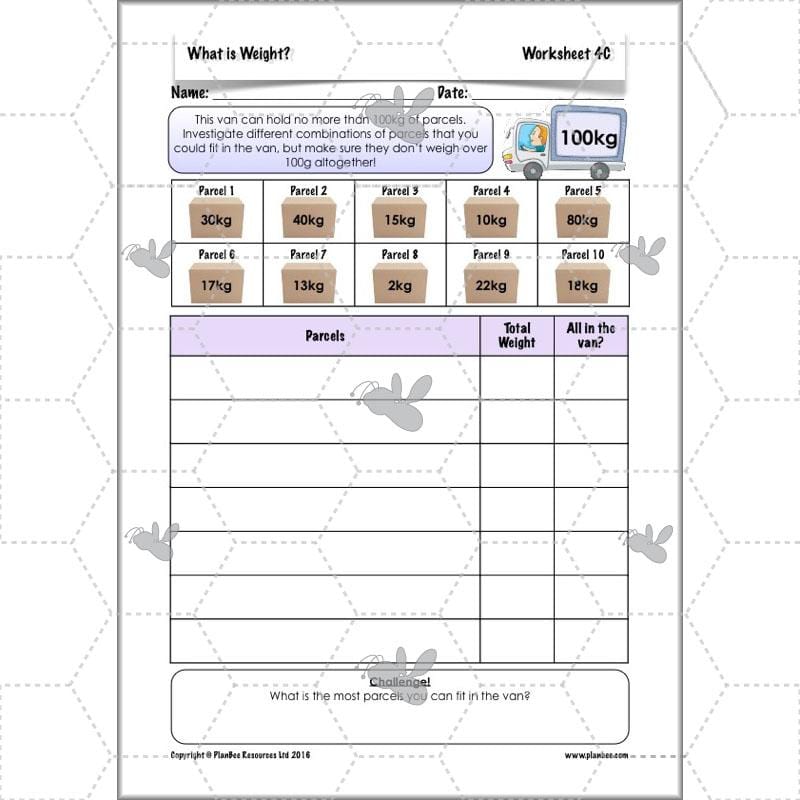 PlanBee What is Weight? Complete Primary Maths Lessons for Year 3