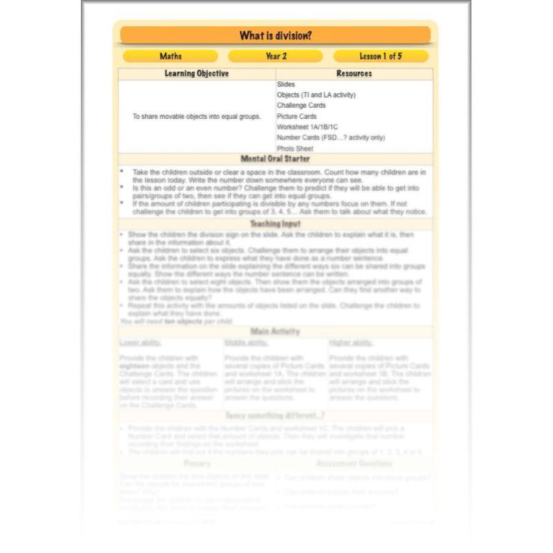 PlanBee What is Division? Year 2 Maths planning | KS1 Division