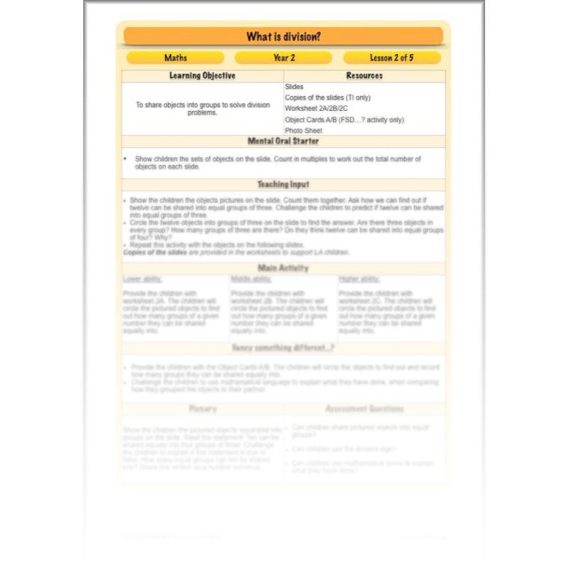 PlanBee What is Division? Year 2 Maths planning | KS1 Division