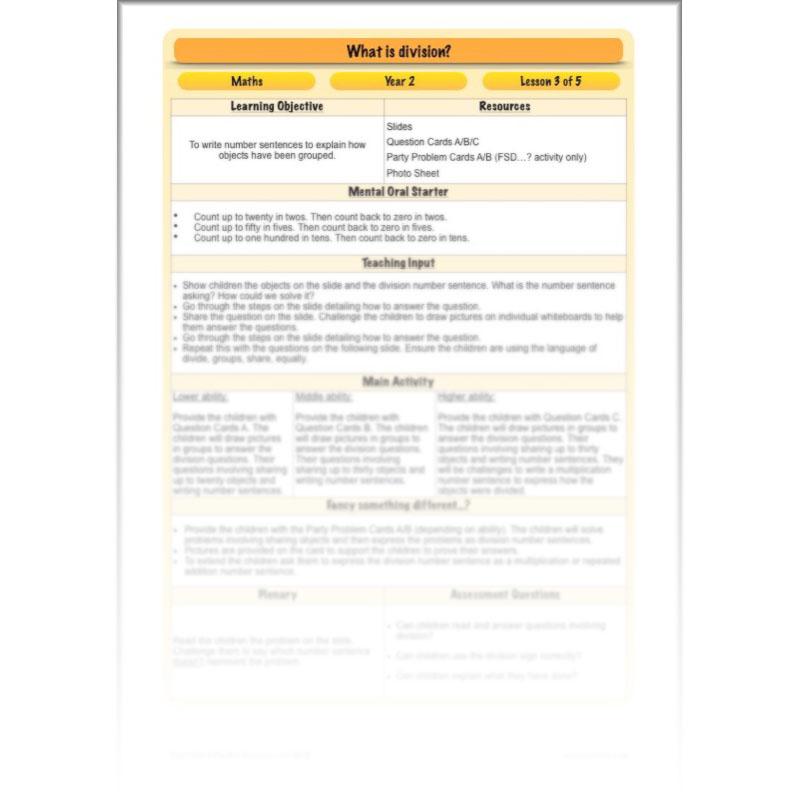 PlanBee What is Division? Year 2 Maths planning | KS1 Division