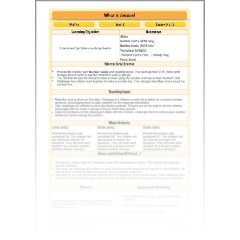 PlanBee What is Division? Year 2 Maths planning | KS1 Division