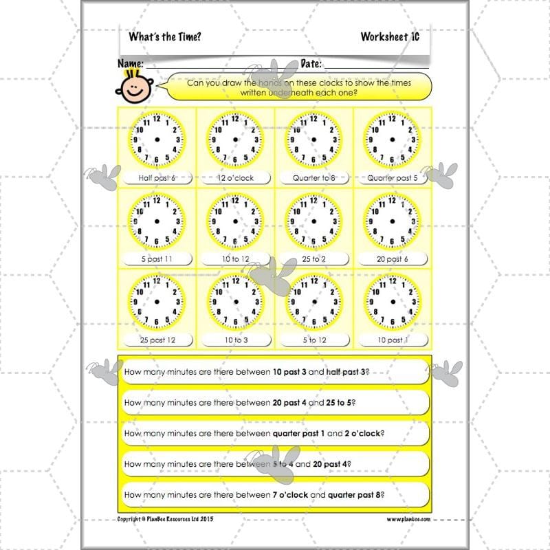 PlanBee Year 3 Time Planning | Plans, Slides and Worksheets
