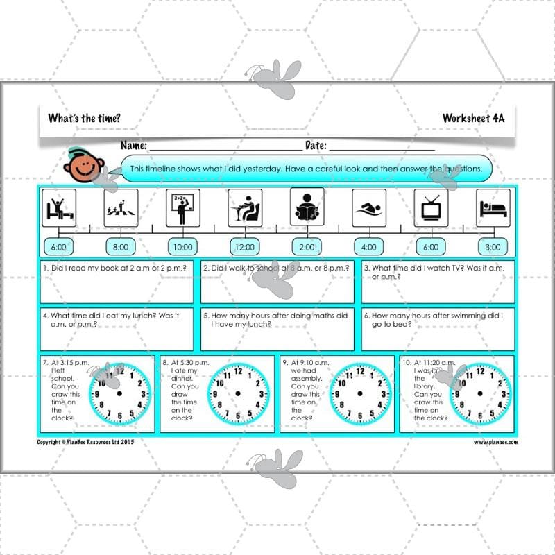 PlanBee Year 3 Time Planning | Plans, Slides and Worksheets