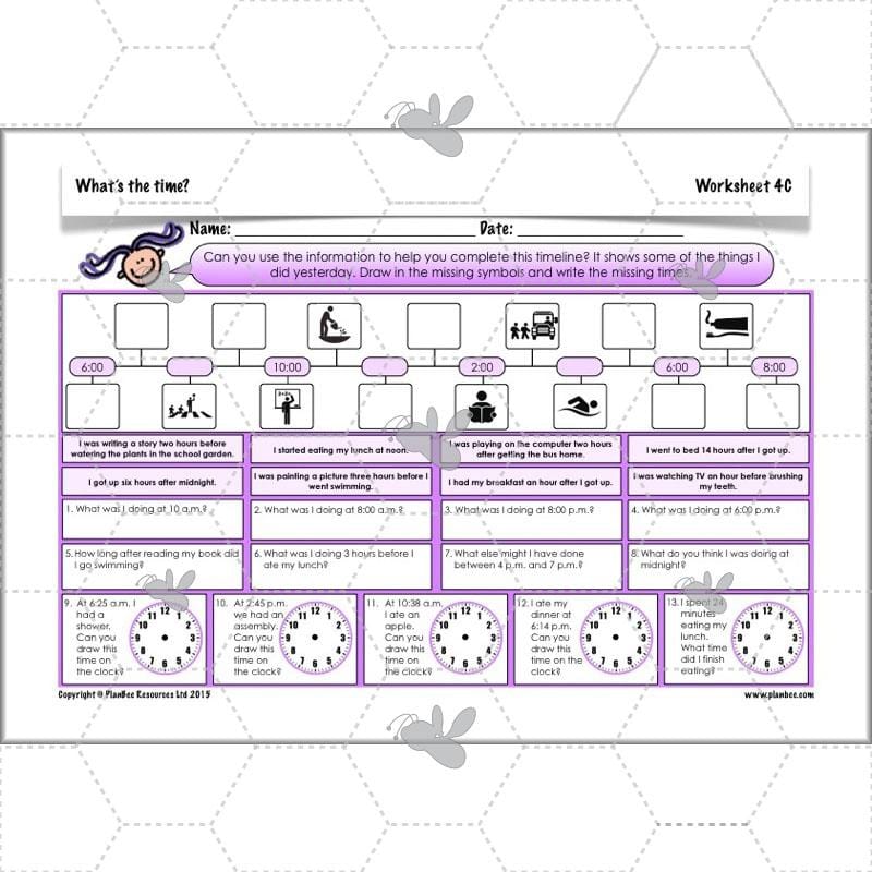 PlanBee Year 3 Time Planning | Plans, Slides and Worksheets
