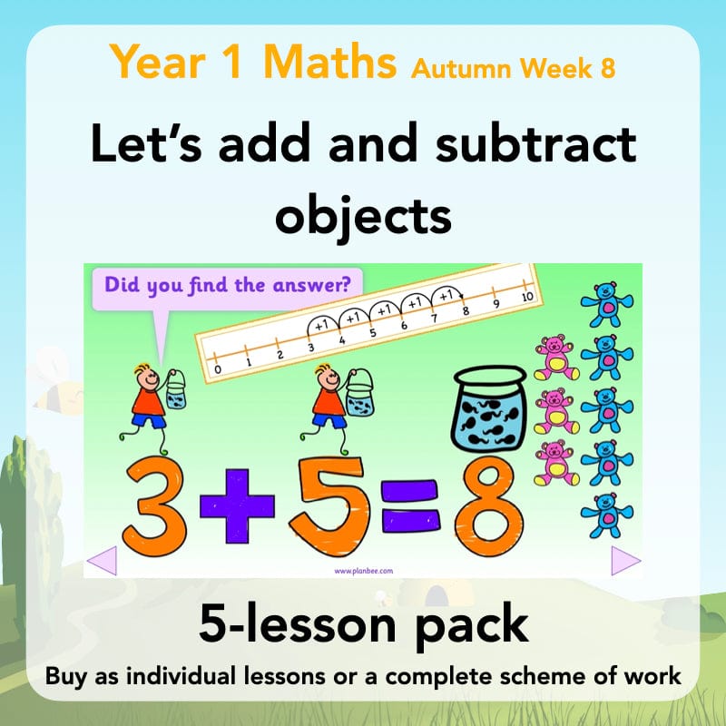 PlanBee Let’s add and subtract objects - KS1 maths number plans