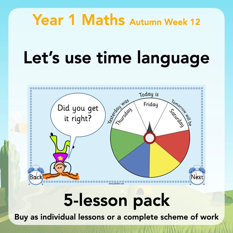PlanBee Time Language Year 1 Maths lesson | KS1 Maths Plans
