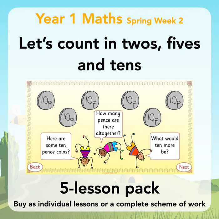 PlanBee Let’s count in twos, fives and tens - KS1 Year 1 Maths