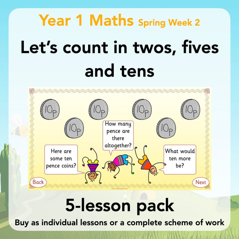 PlanBee Let’s count in twos, fives and tens - KS1 Year 1 Maths