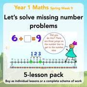 PlanBee Let’s solve missing number problems - Year 1 KS1 Maths plans