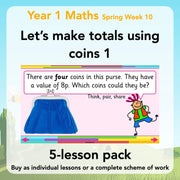 PlanBee Let’s make totals using coins 1 -  Year 1 Key Stage 1 Maths plans