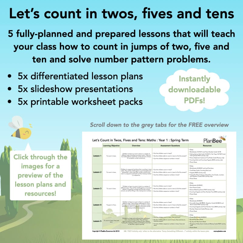 Lily Pad Counting in 2s 5s and 10s Worksheet / Worksheet Pack