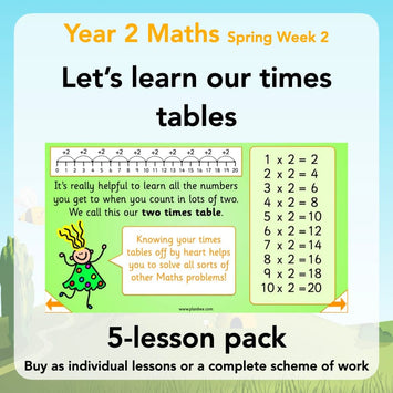 PlanBee Let's Learn our Times Tables - Maths Lessons Year 2 Multiplication