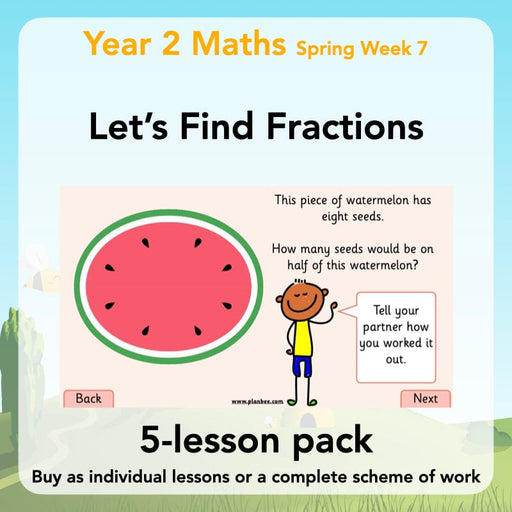 PlanBee Let's Find Fractions Year 2 Maths Lesson by PlanBee