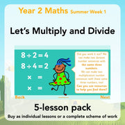 PlanBee Let's multiply and divide Year 2 maths planning