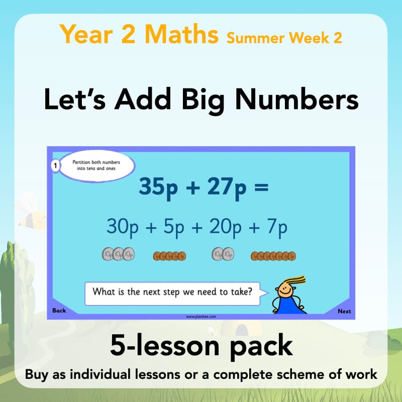 PlanBee Let's Add Big Numbers: Year 2 Maths scheme of work KS1