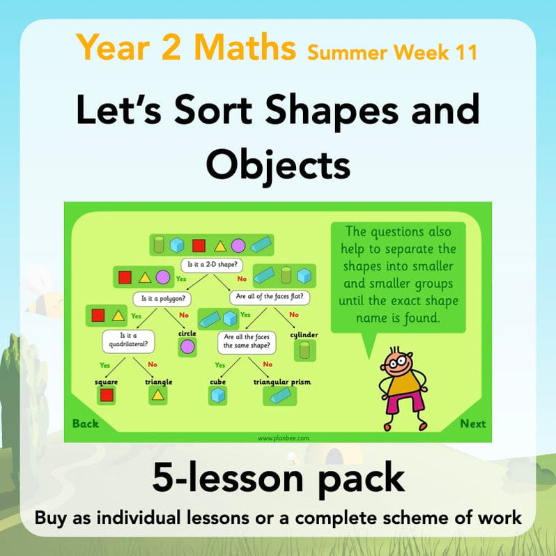 Sort Shapes and Objects: Year 2 shapes lesson by PlanBee