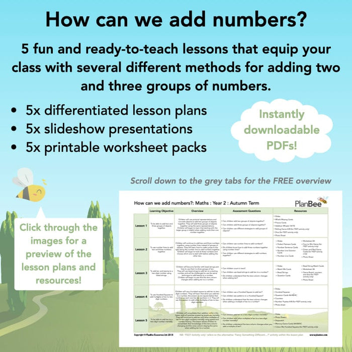 PlanBee How Can We Add Numbers? Year 2 Maths Lesson Plans