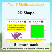 PlanBee 2D Shapes Year 3 Maths Lesson Pack by PlanBee