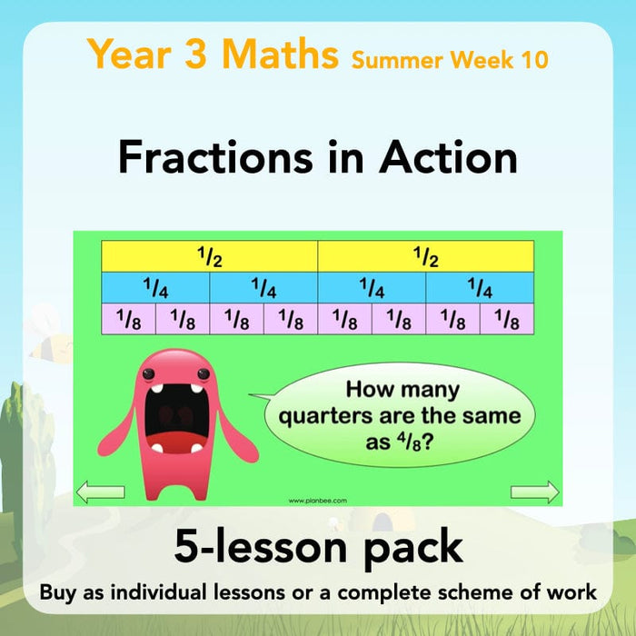 Fractions in Action: Year 3 Fractions Planning by PlanBee
