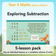 Year 4 Maths Curriculum: Exploring Subtraction