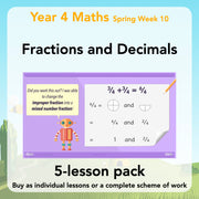 PlanBee Fractions and Decimals Year 4 Maths Lesson Plans by PlanBee