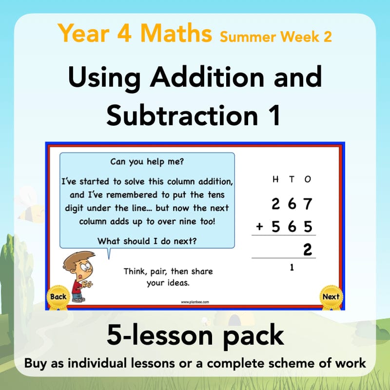 PlanBee Using Addition & Subtraction 1 - Year 4 Maths Planning and Resources