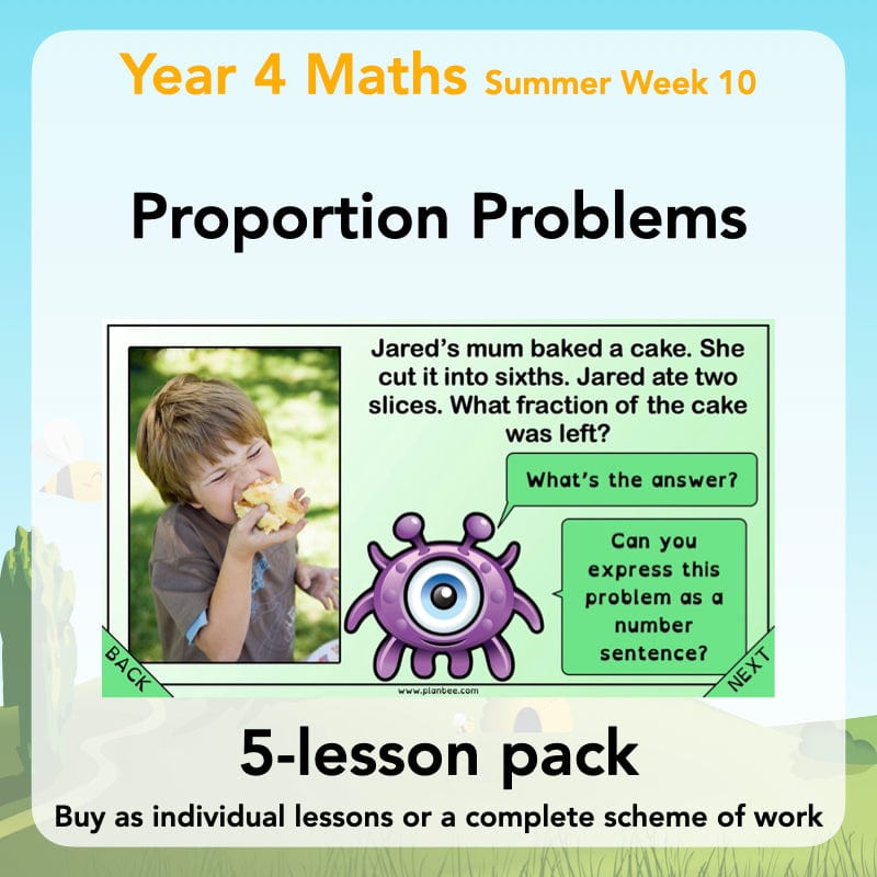 PlanBee Proportion and Fractions of Amounts Year 4 Maths by PlanBee