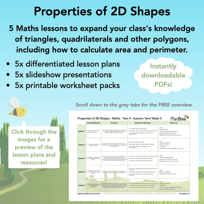 Year 4 Properties of 2D Shapes KS2 Maths by PlanBee