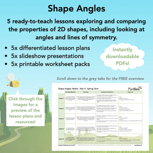 PlanBee Shape Angles Year 4 Shape Properties Lessons by PlanBee